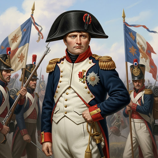 Napoleone Bonaparte in mezzo ai suoi soldati